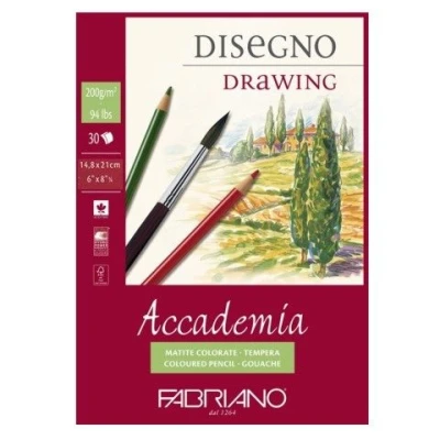 Склейка для рисунку Accademia А5 (14,8*21см), 200г/м2, 30л., Fabriano