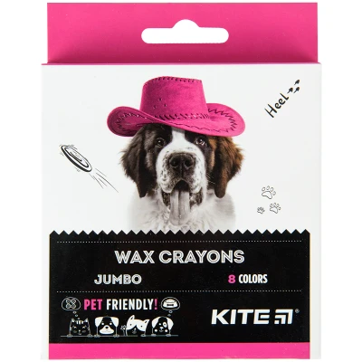 Крейда воскова, 8 кол. Jumbo Kite Dogs K22-076