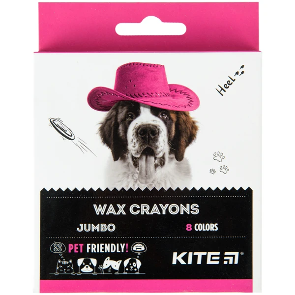 Крейда воскова, 8 кол. Jumbo Kite Dogs K22-076
