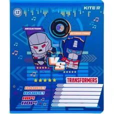 Зошит 12 арк., клітинка, софт тач + УФ лак, Transformers TF22-232 Kite
