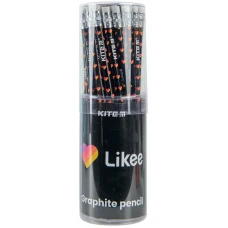 Олівець графітний з гумкою Likee, 36шт., туба LK22-056 Kite