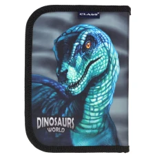 Пенал 1-яр з 2відв., пустий, "Dinosaurs World", 210/70D PL, 23202C, CLASS