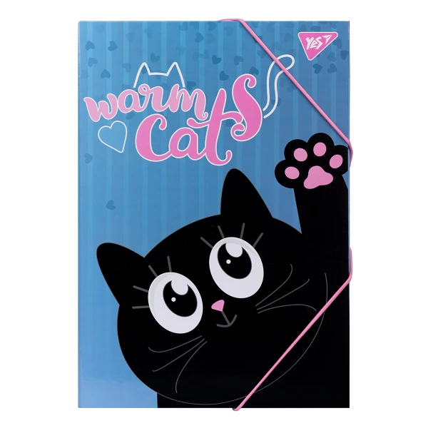 Папка для праці картонна на резинці А4, "Meow" 491756 YES