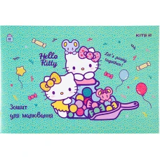 Зошит для малювання, 12 арк., скоба, УФ лак + глітер, Hello Kitty HK22-241 Kite
