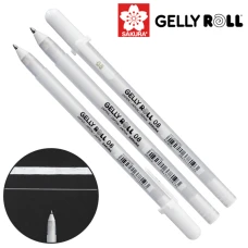 Ручка гелева, Біла 08 MEDIUM (лінія 0.4mm), Gelly Roll Basic, Sakura