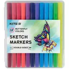 Скетч маркери, набiр 12 шт., Butterfly K22-044-2 Kite