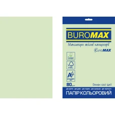 Папір кольоровий Euromax 80г/м2, PASTEL, світло-зелений, 20арк., BM.2721220E-15