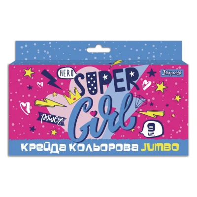 Крейда кольорова JUMBO, 9 шт., 