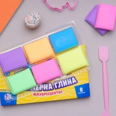 Полімерна глина флуоресцентна 6 кольорів 83911902-UA Школярик