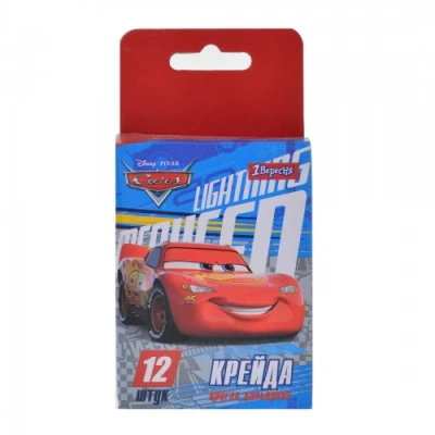 Крейда кольорова, кругла, 12шт. Cars 400313, 1Вересня