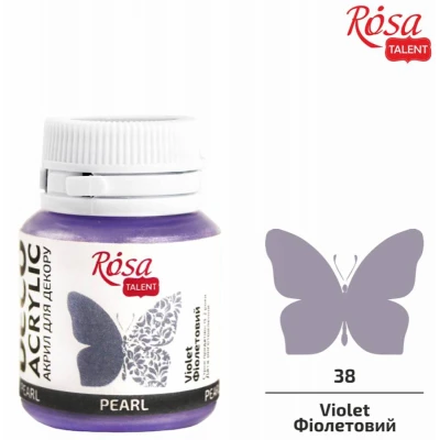 Акрил для декору 78, Фiолетовий, перламутр, 20 мл, ROSA Talent