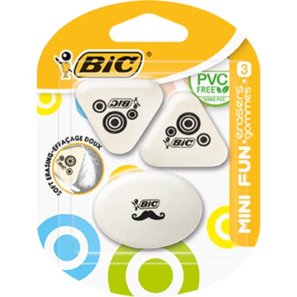 Гумка "Міні фан", 3 шт в блістері, bc927870 BIC