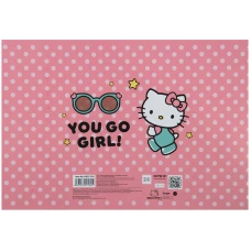 Зошит для малювання, 24 арк., скоба, cофт тач + УФ лак, Hello Kitty HK23-242 Kite