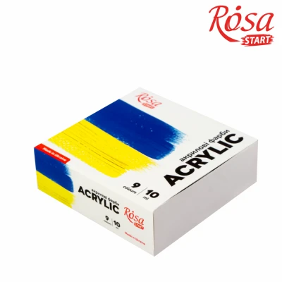 Набір акрилових фарб Ukraine 9x10мл, ROSA Start