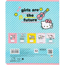 Зошит 12 арк., лінія, софт тач + УФ лак, Hello Kitty HK22-234 Kite