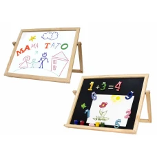 Мольберт настольний, магнiтний (крейда+маркер), 30*40см, сосна, ROSA Kids