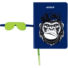 Блокнот тверда обкл., В6, 96 арк., клітинка Blue monkey K22-464-3