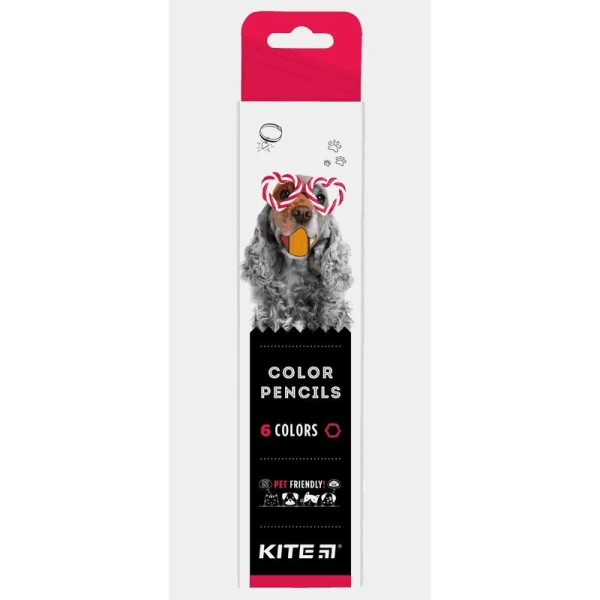 Олівці кольорові, 6 шт. Kite Dogs K22-050-1