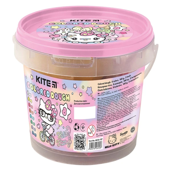 Тісто кольорове, 8*20г+2 формочки+стек Hello Kitty HK23-137 Kite