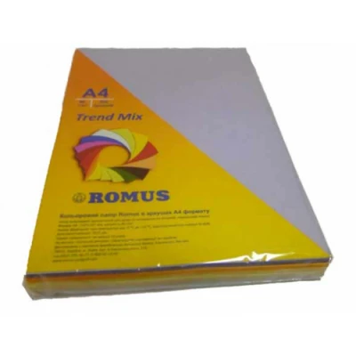 Папір кольоровий Mix Trend, A4 80 г/м2, 5х50/250арк., R50904 Romus