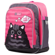 Рюкзак шкільний Smart H-55 "Cat rules", рожевий/чорний 38*24*14см., 558036
