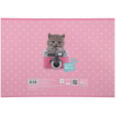 Зошит для малювання, 12 арк., скоба, софт тач + УФ лак, Studio Pets SP23-241 Kite