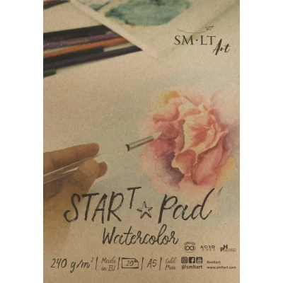 Склейка для акварелі STAR T А5, 240г/м2, 20л, натуральний білий, Smiltainis