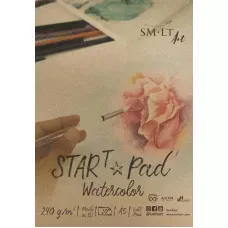 Склейка для акварелі STAR T А5, 240г/м2, 20л, натуральний білий, Smiltainis