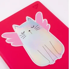 Щоденник шкільний YES PU жорсткий "Cat. Angelcat" блінтове тиснення, аплікація з друком, 911401