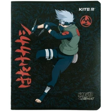 Зошит 24 арк., клітинка, гібр. лак + УФ лак, Naruto NR23-238 Kite