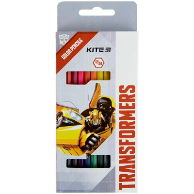 Олівці кольорові двосторонні, 12 шт. Transformers TF22-054 Kite