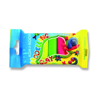 Пластилін Fluorescent, поліет.уп., 100г., 5кол.неон, Koh-i-noor