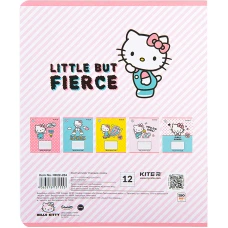Зошит 12 арк., лінія, софт тач + УФ лак, Hello Kitty HK22-234 Kite