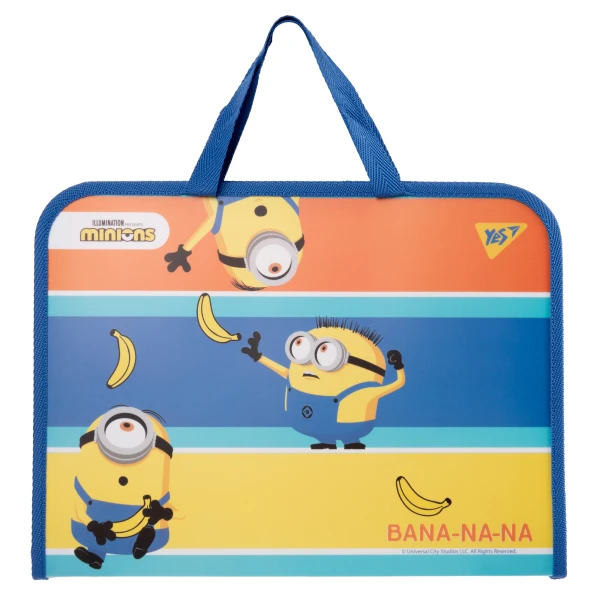 Папка-портфель YES FC на блискавці з тканинними ручками Minions А4, 492172