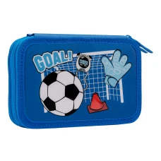 Пенал твердий 1Вересня подвійний HP-01 Football, синій 532985