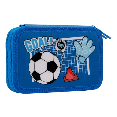 Пенал твердий 1Вересня подвійний HP-01 Football, синій 532985